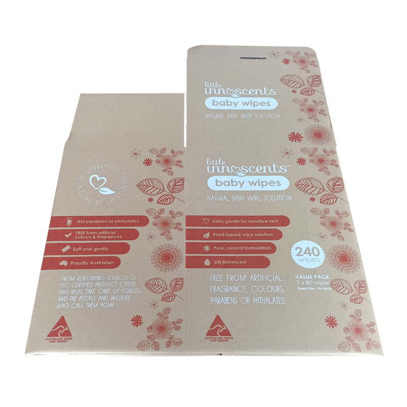 Biodegradable corrugated paper baby wipes box