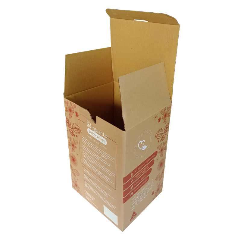 Biodegradable corrugated paper baby wipes box