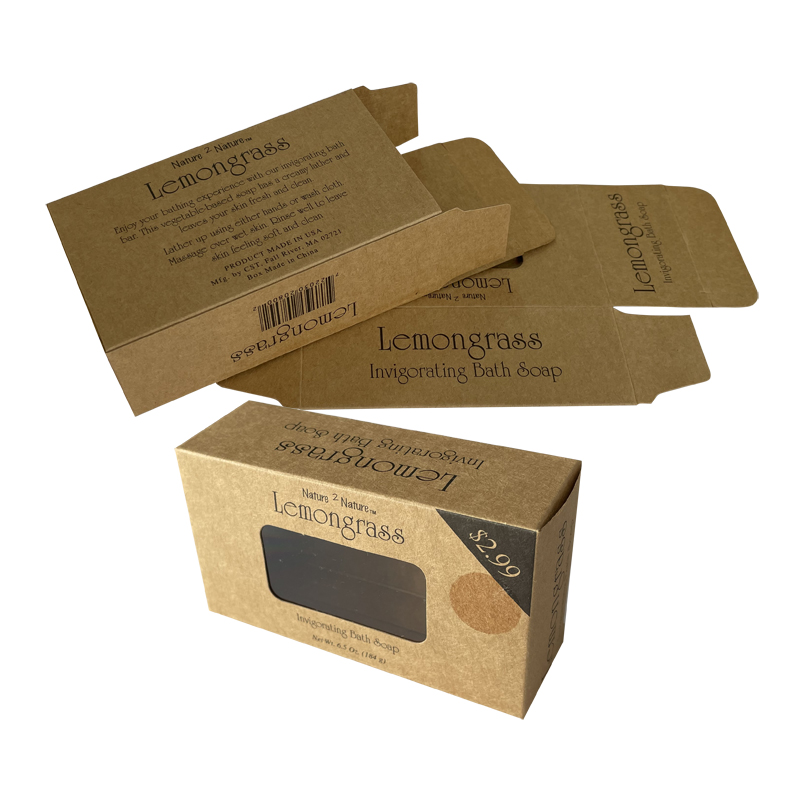 Recycled brown paper soap box