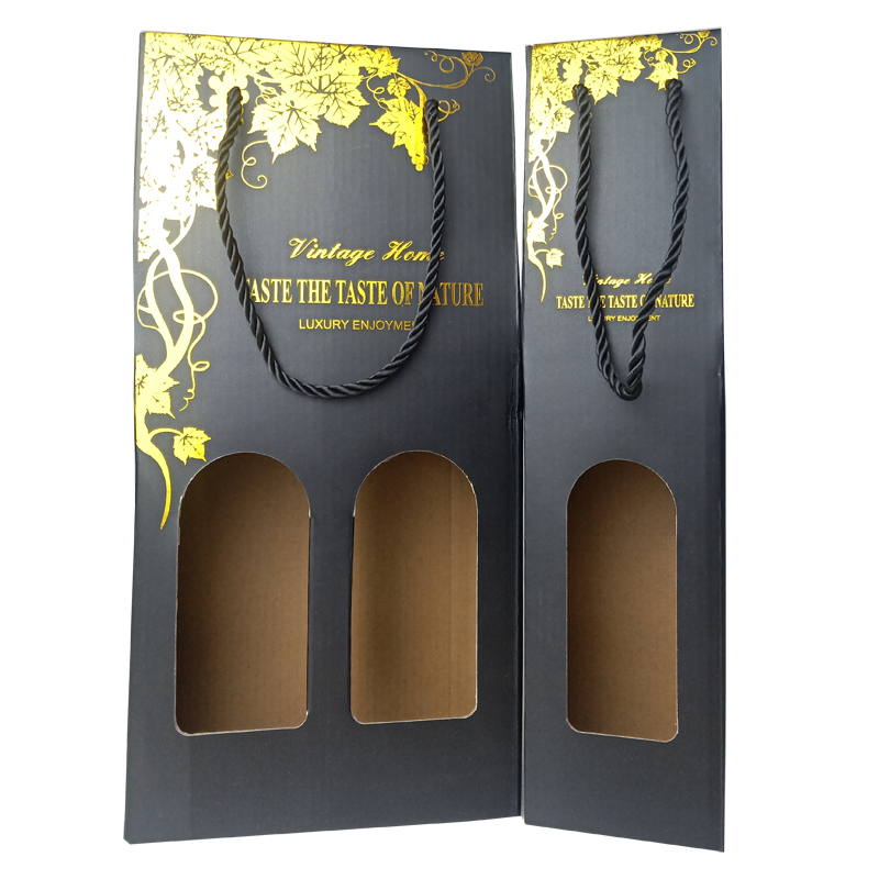 Cardboard paper packaging wine box with window