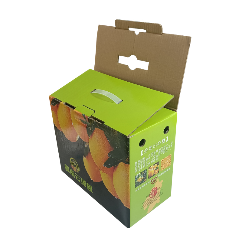 Corrugated Paper Fruit CartonBox with handle