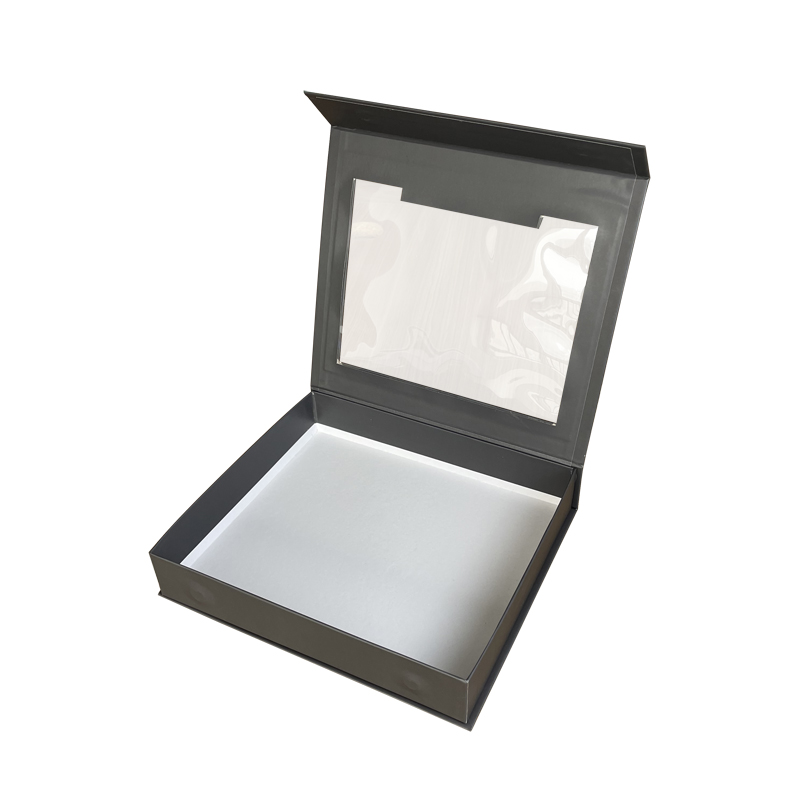 Book shape magnetic lid paper gift box with  window