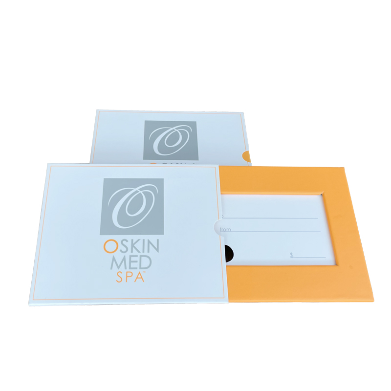 paper business card with box